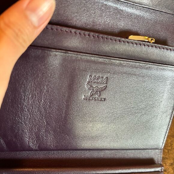 MCM Black Monogram Stripes Snap Short Wallet - Picture 7 of 14